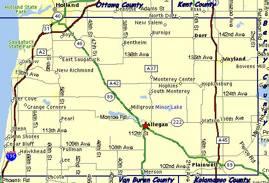 Allegan County Maps showing historical context