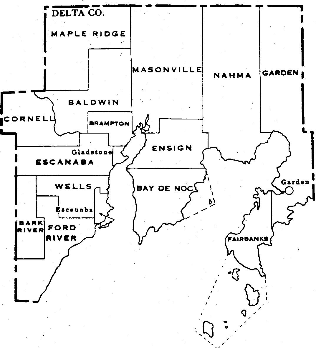 Delta County Township Map