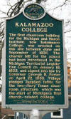 Kalamazoo College Orginal Historical Marker