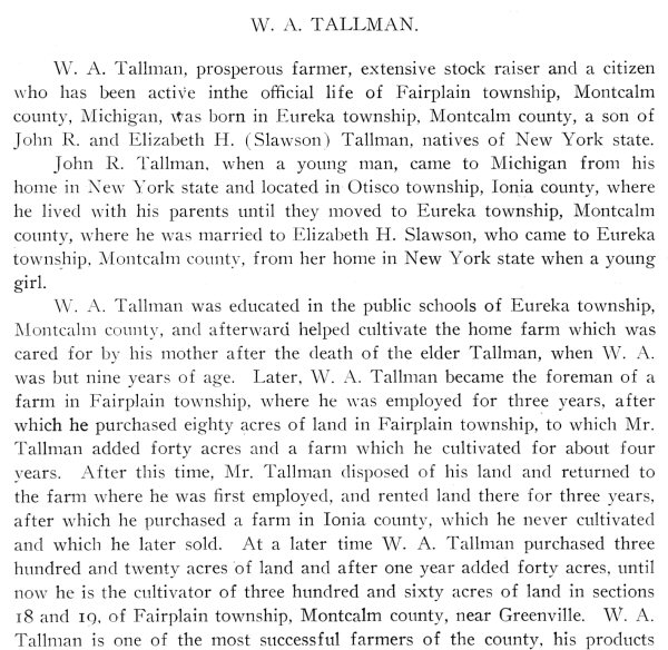 W.A. Tallman Bio