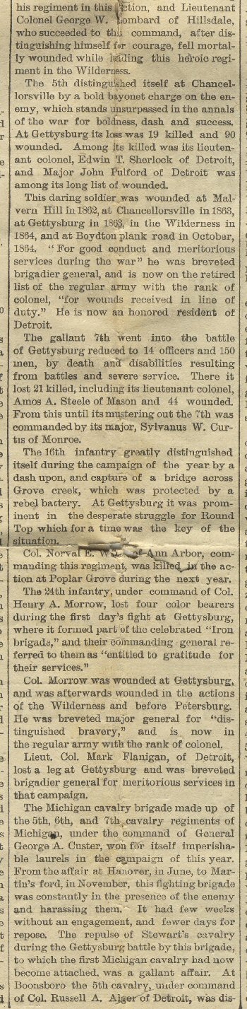 Civil War - Detroit Tribune - 1882