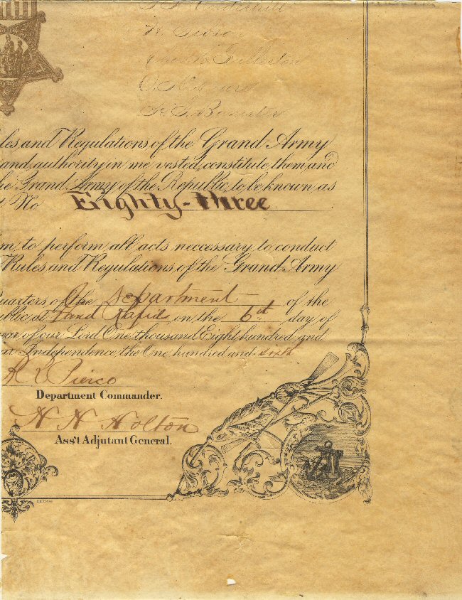 William A. Kent - 1882 Charter
