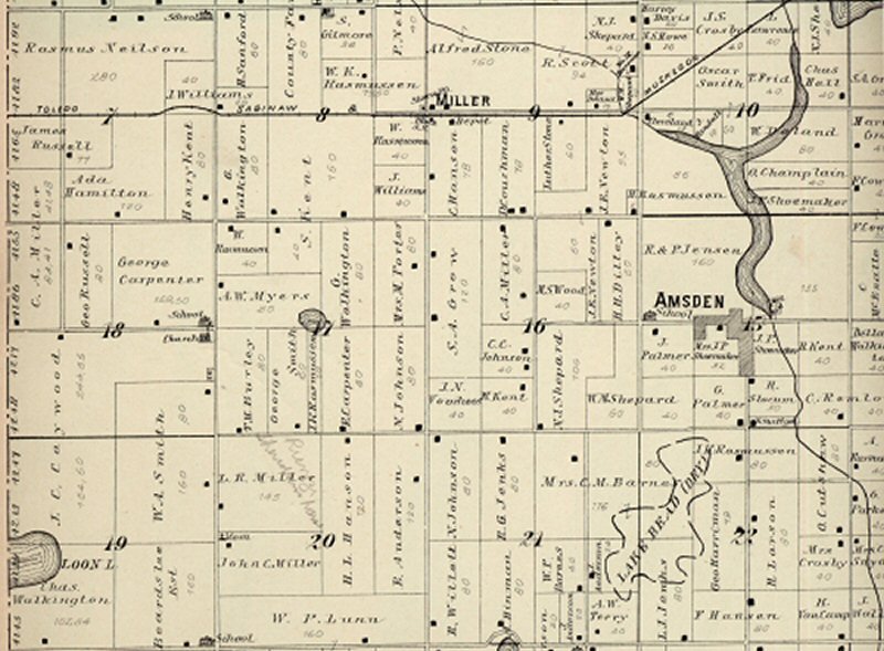 Amsden Area Map - 1897