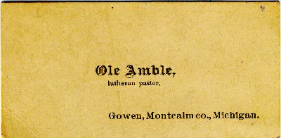 Rev. Ole Amble - Lutheran Pastor