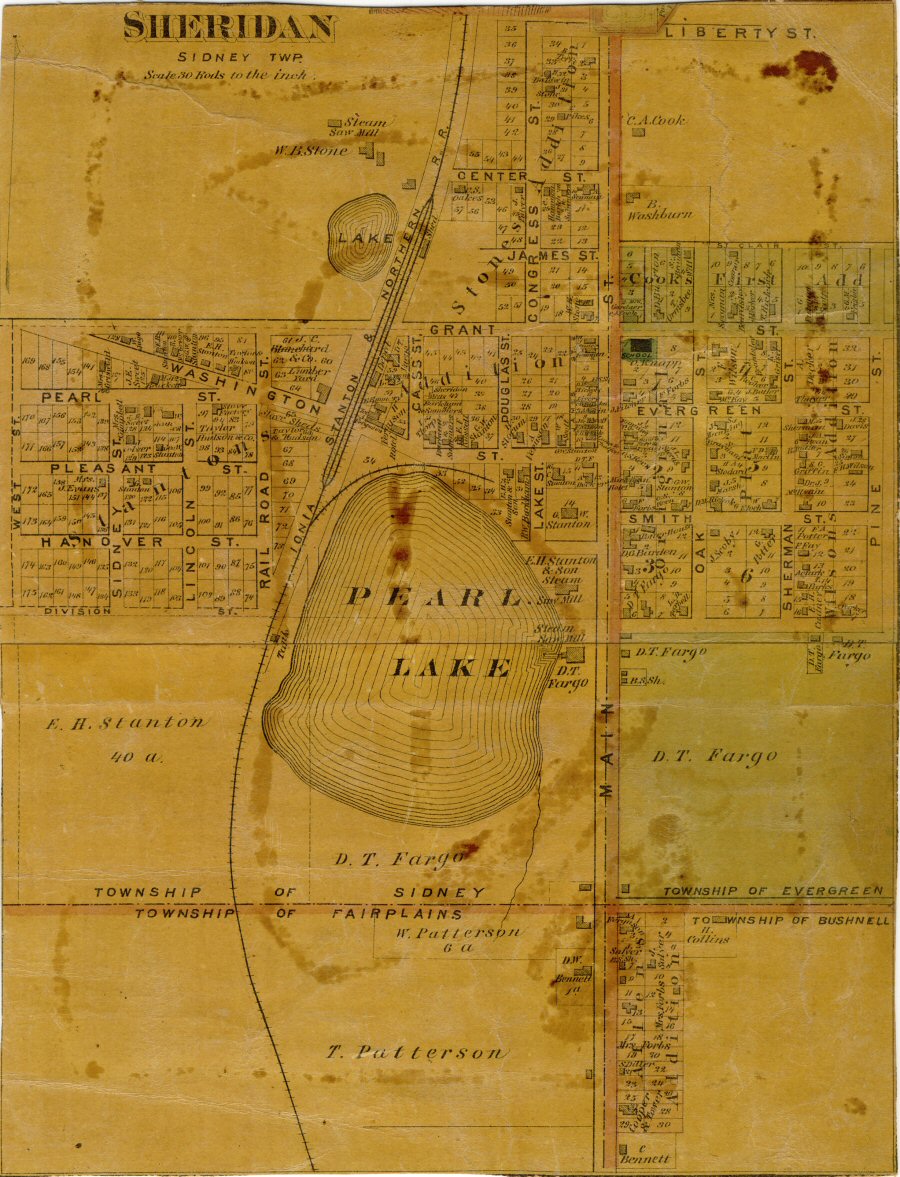 Sheridan 1875 Village Map