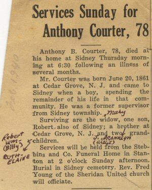 Anthony Courter Funeral Service