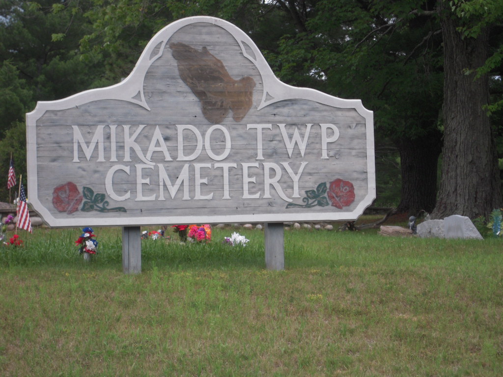 Mikado Township Cemetery sign