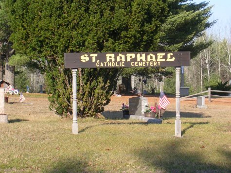 St. Raphael Catholic Cemetery sign