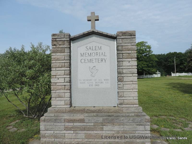 Salem Memorial Cemetery sign