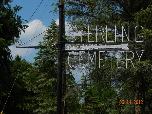 Sterling Cemetery sign