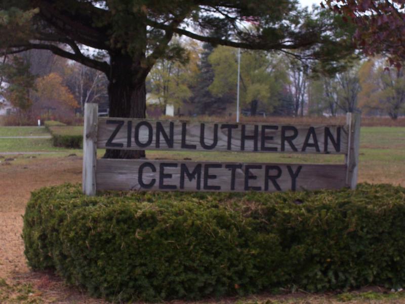 Zion Lutheran Cemetery Sign