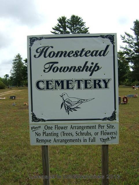 Homestead Township Cemetery sign