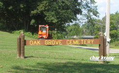 Oak Grove Cemetery entrance sign