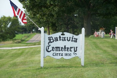 Batavia Cemetery Sign