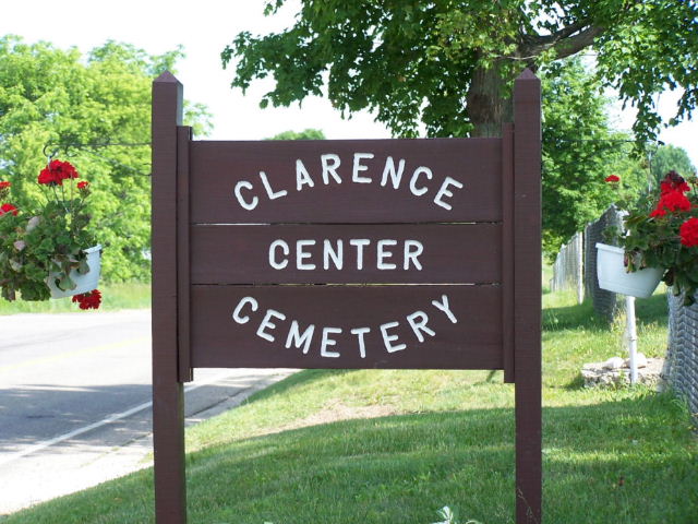 Clarence Center Cemetery Sign