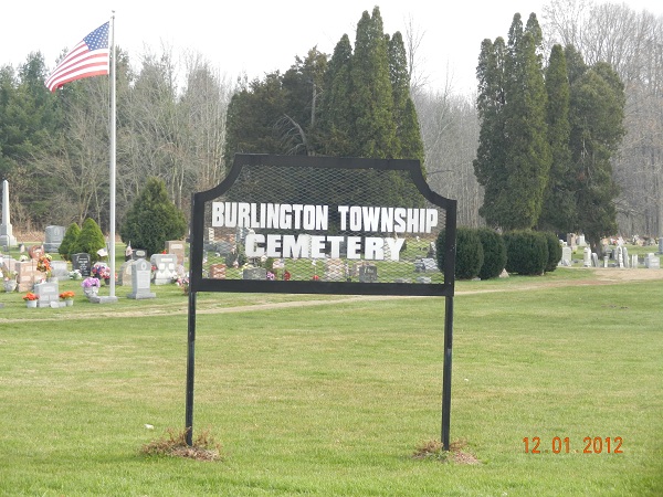 New Burlington Cemetery sign