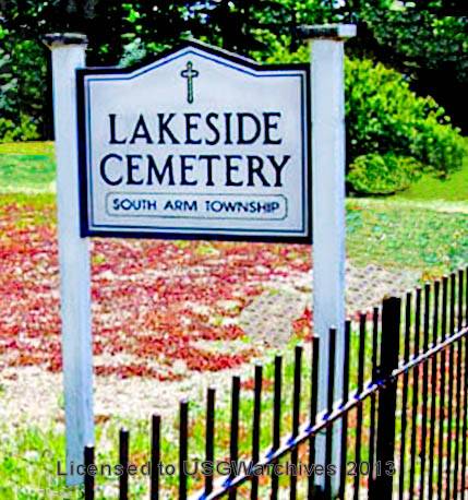 Lakeside Cemetery sign