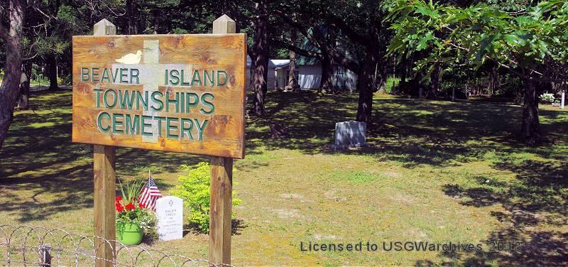 Beaver Island Townships Cemetery Entrance Sign