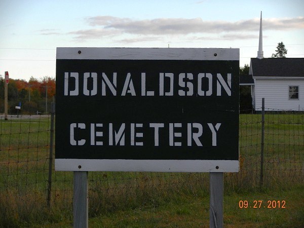 Donaldson Cemetery sign