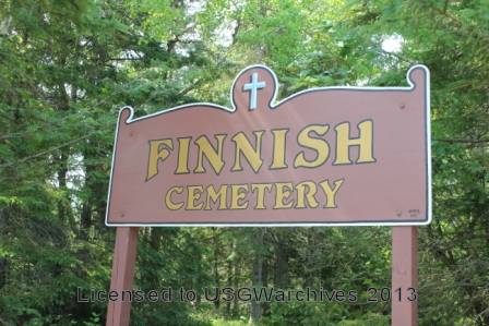 Finnish Cemetery sign