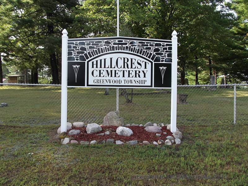 Hillcrest Cemetery sign