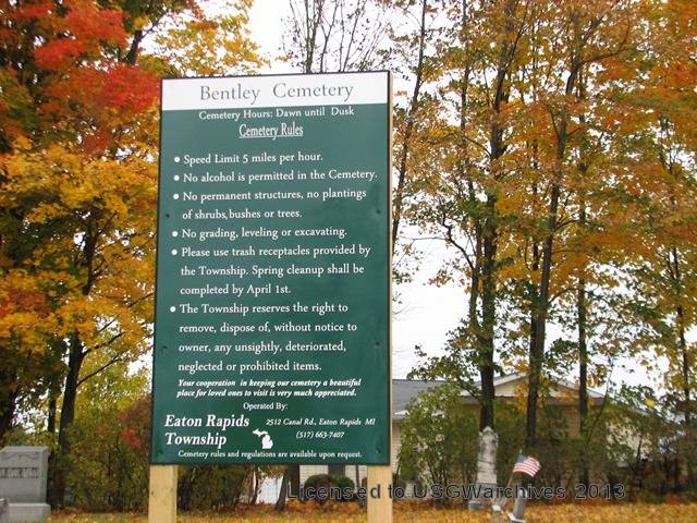 Bentley  Cemetery Sign
