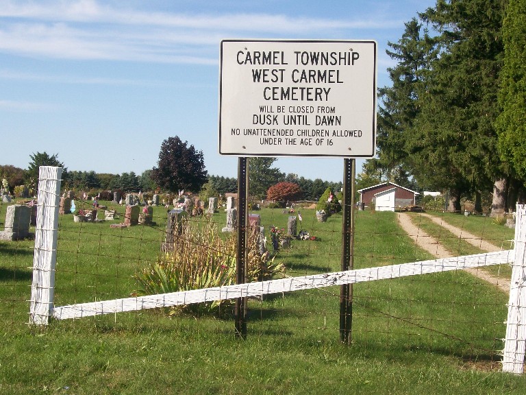 West Carmel Cemetery Entrance Sign