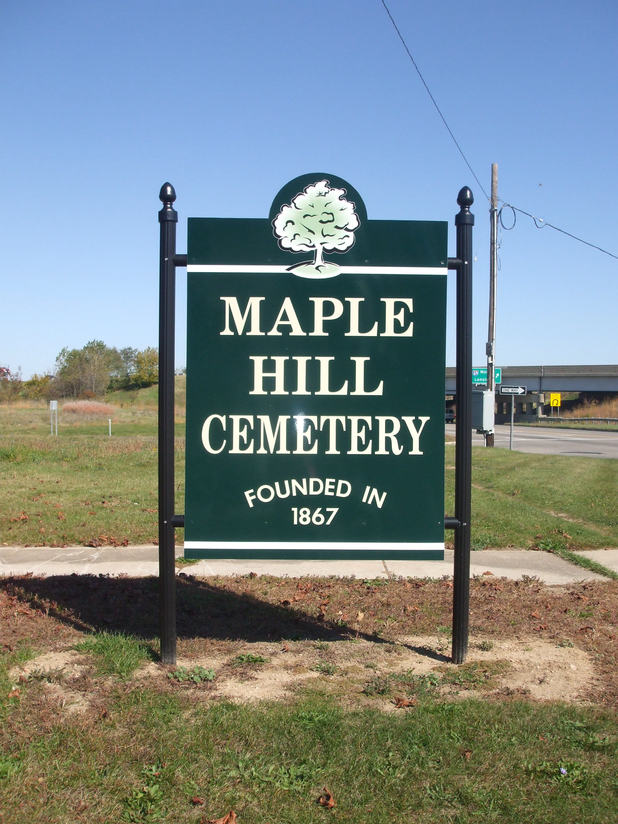 Maple Hill Cemetery sign