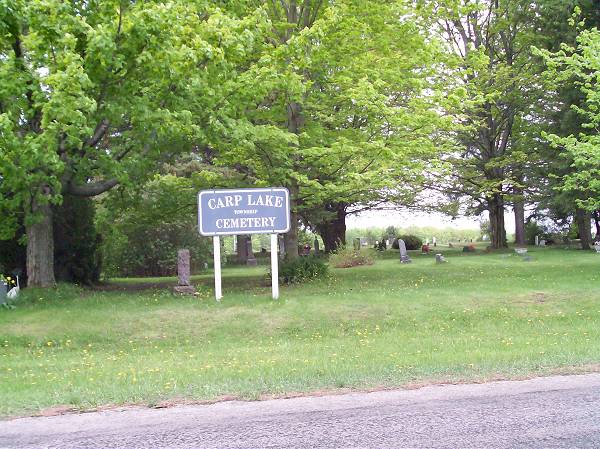 Carp Lake Cemetery Sign