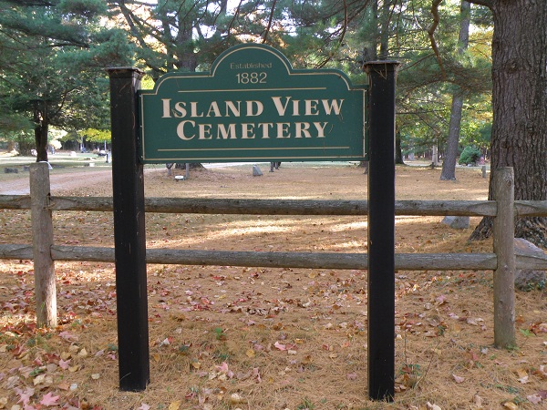 Island View Cemetery Sign
