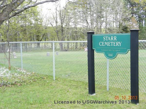 Starr Cemetery sign