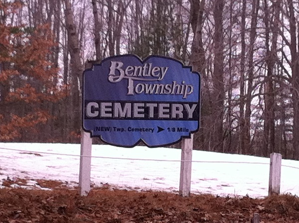 Bentley Township Cemetery Sign