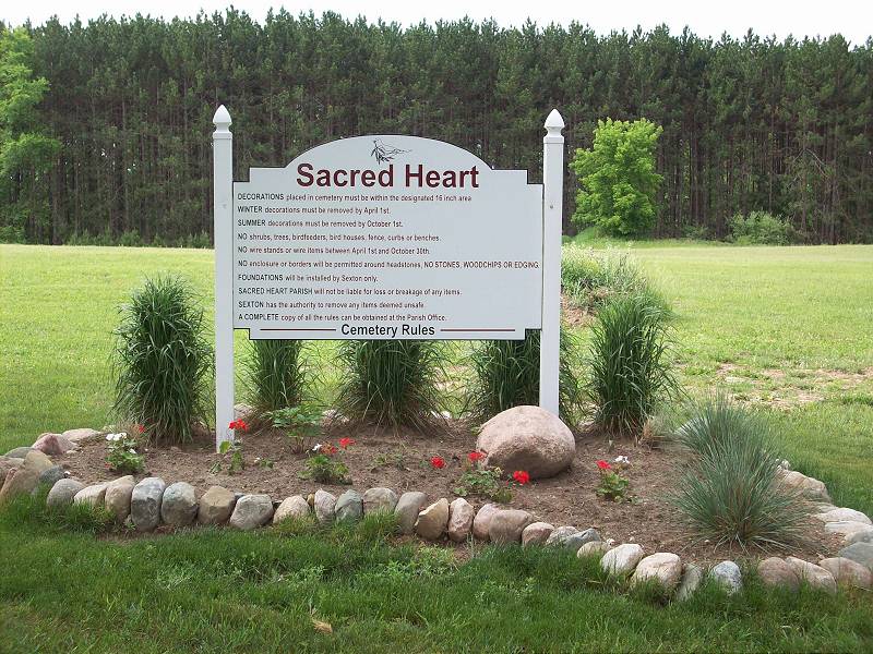 Sacred Heart Cemetery sign
