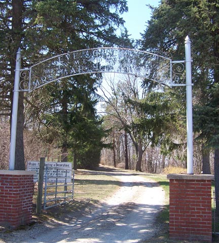 Evergreen Cemetery entrance sign