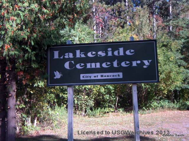 Lakeside Cemetery sign