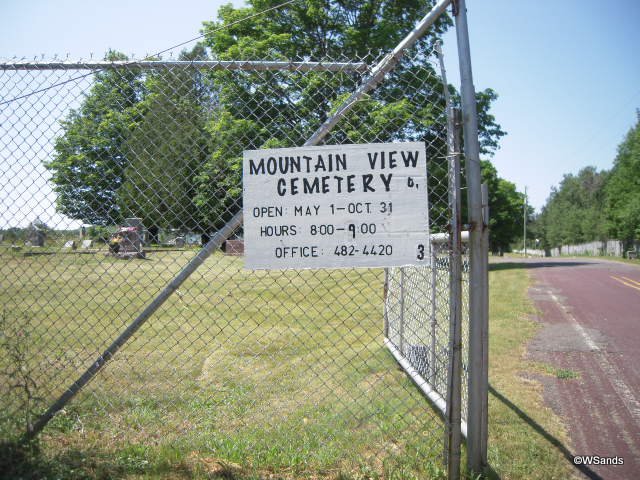 Mountain View Cemetery sign