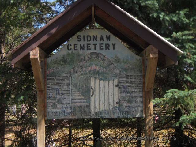 Sidnaw Cemetery sign photo