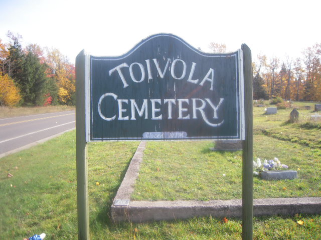 Toivola Cemetery Sign