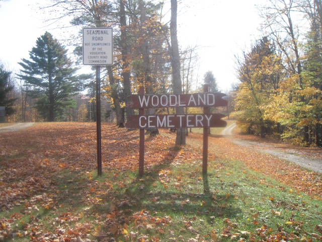 Woodland Cemetery Sign