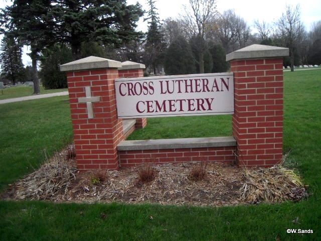 Cross Lutheran Cemetery sign