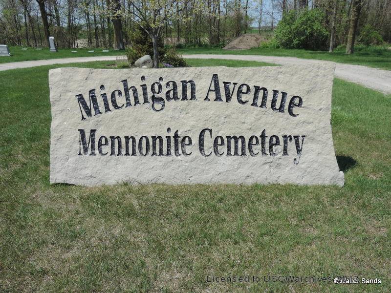 Michigan Avenue Mennonite Cemetery Sign