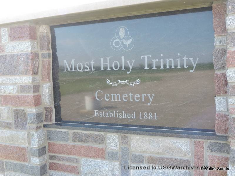 Most Holy Trinity Catholic Cemetery sign