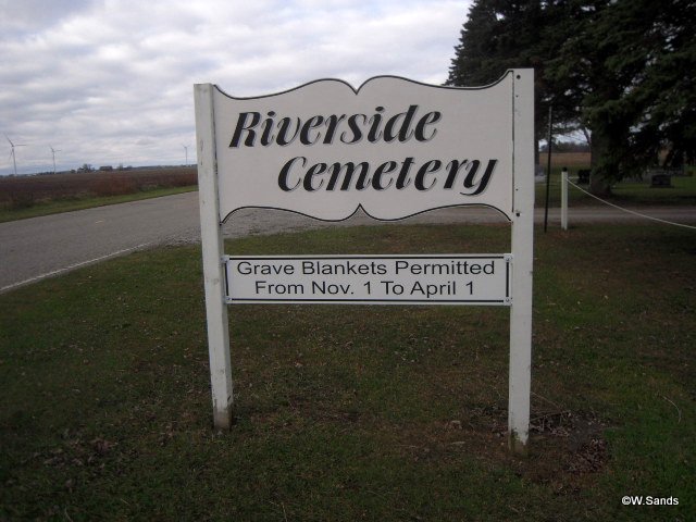 Riverside Cemetery sign