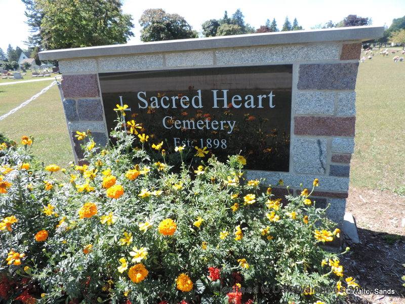 Sacred Heart Roman Catholic Cemetery sign