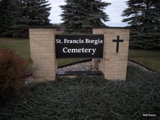 St. Francis Borgia Cemetery sign