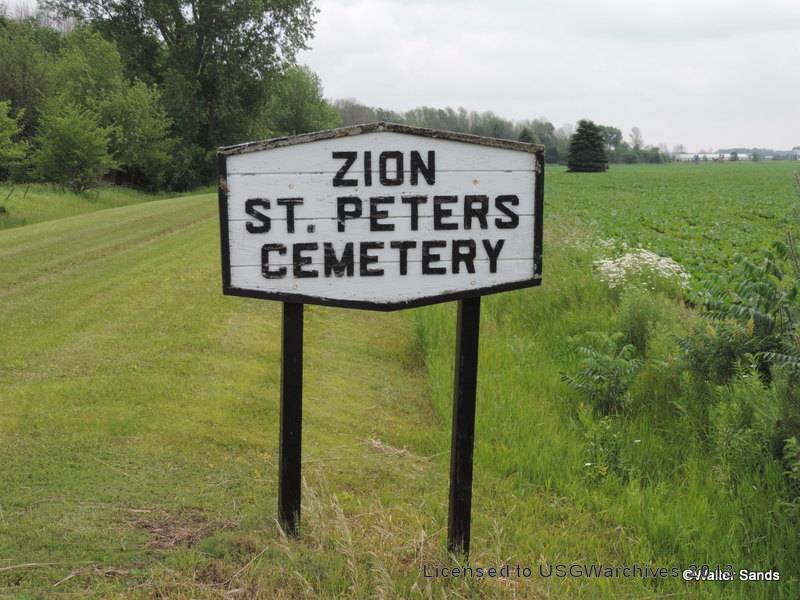 Zion St. Peters Cemetery Sign