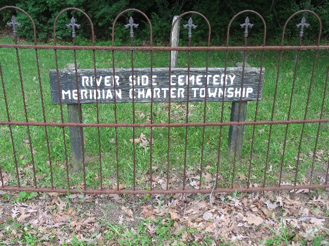 Riverside Cemetery sign