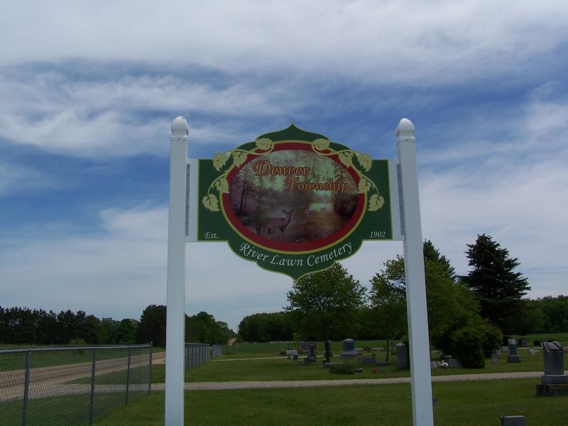 Riverlawn Cemetery sign