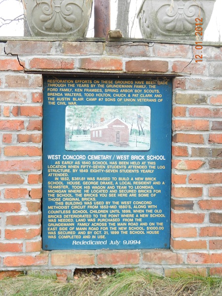 West Concord - West Brick Cemetery Entrance