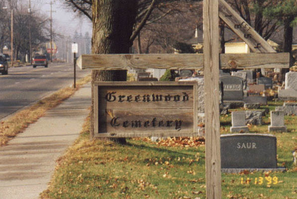Greenwood Cemetery Sign